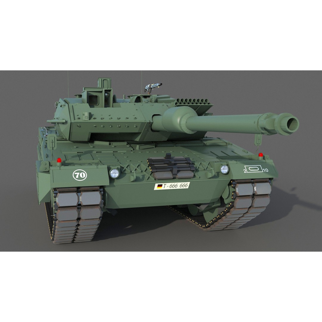 Leopard 2A6 Tank 3D Model – High Poly Military Vehicle, FBX & OBJ - View 6