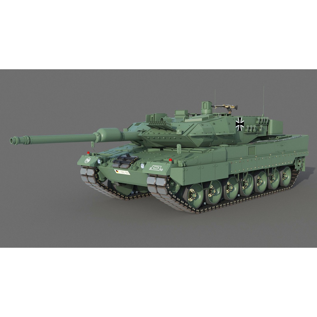 Leopard 2A6 Tank 3D Model – High Poly Military Vehicle, FBX & OBJ - View 7