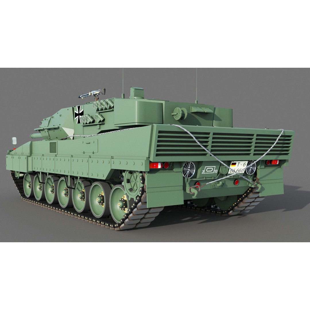 Leopard 2A6 Tank 3D Model – High Poly Military Vehicle, FBX & OBJ - View 8