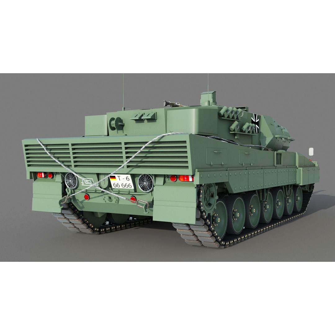 Leopard 2A6 Tank 3D Model – High Poly Military Vehicle, FBX & OBJ - View 9