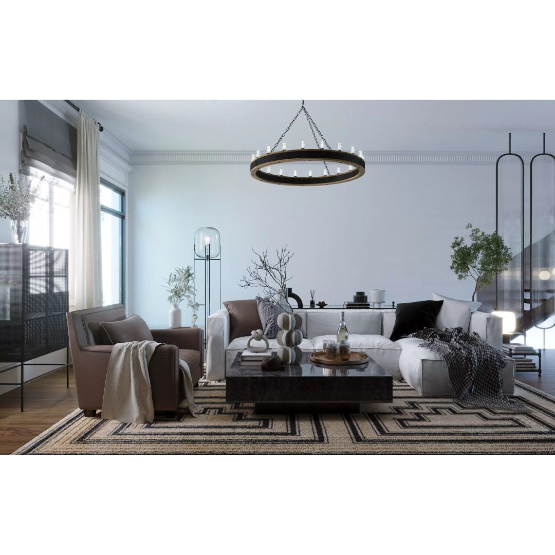 Industrial Living Interior Scene 3D Model – Kitchen, Staircase, FBX, Corona - View 2