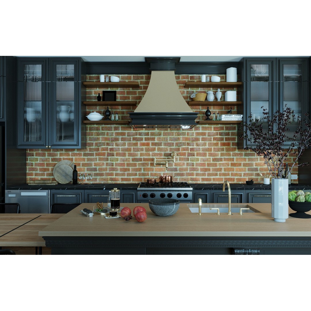 Industrial Living Interior Scene 3D Model – Kitchen, Staircase, FBX, Corona - View 7