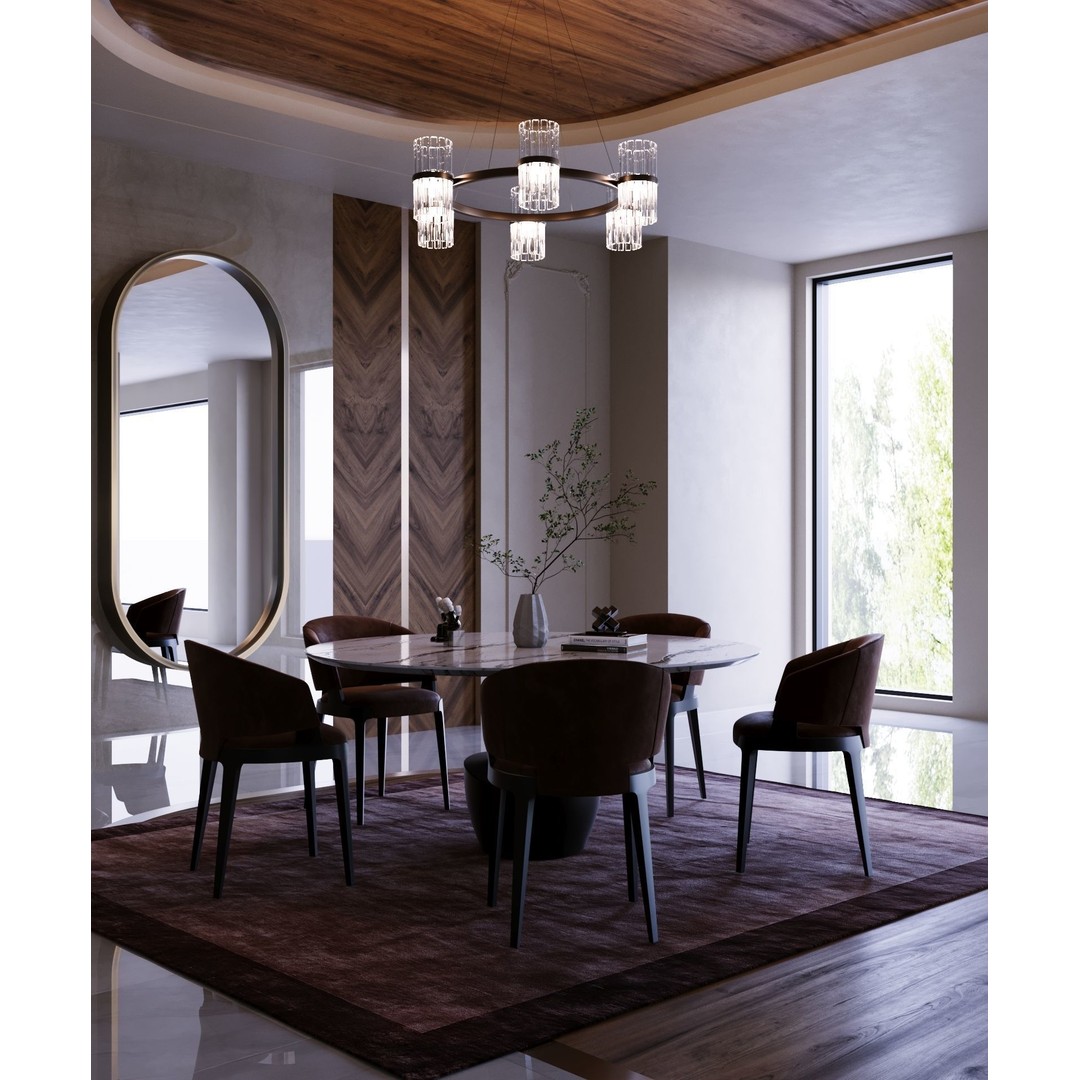 Dining Room 3D Model – Modern Interior Design with Textures - View 3