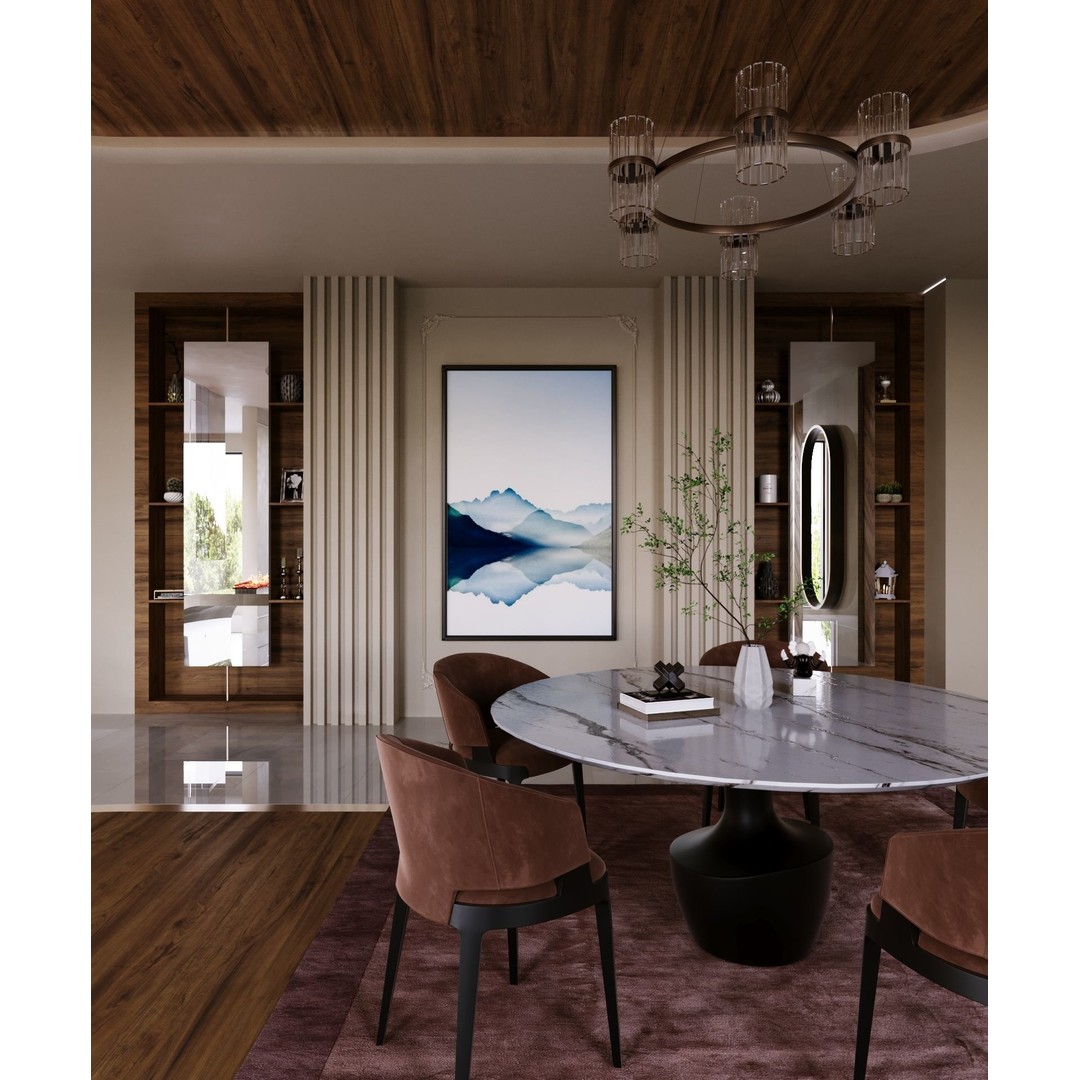 Dining Room 3D Model – Modern Interior Design with Textures - View 5