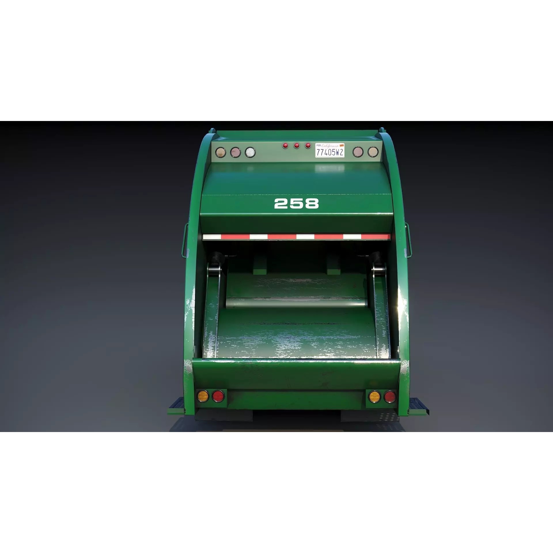 Freightliner M2 106 Garbage Truck - Low-Poly Game-Ready 3D Model - View 11