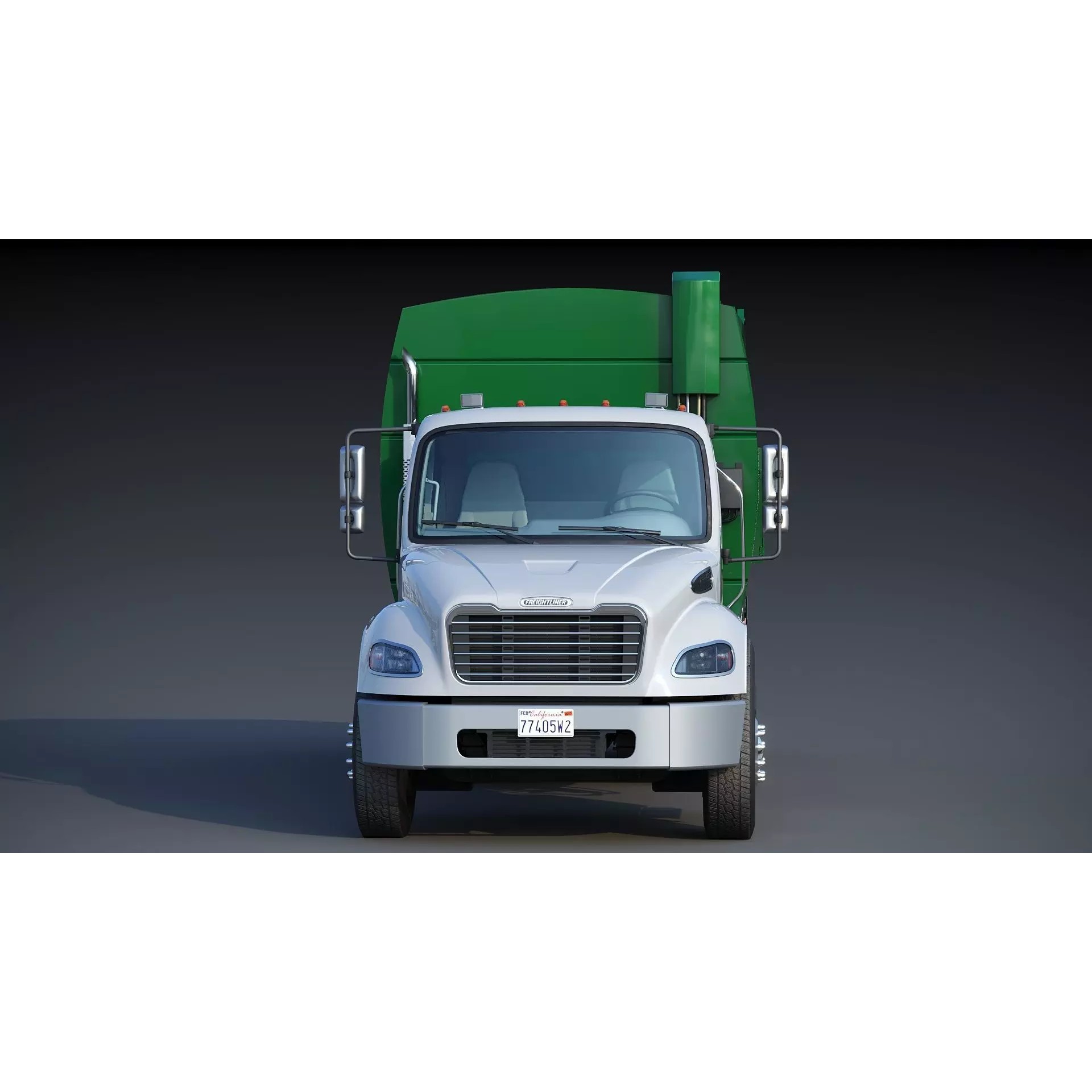 Freightliner M2 106 Garbage Truck - Low-Poly Game-Ready 3D Model - View 15