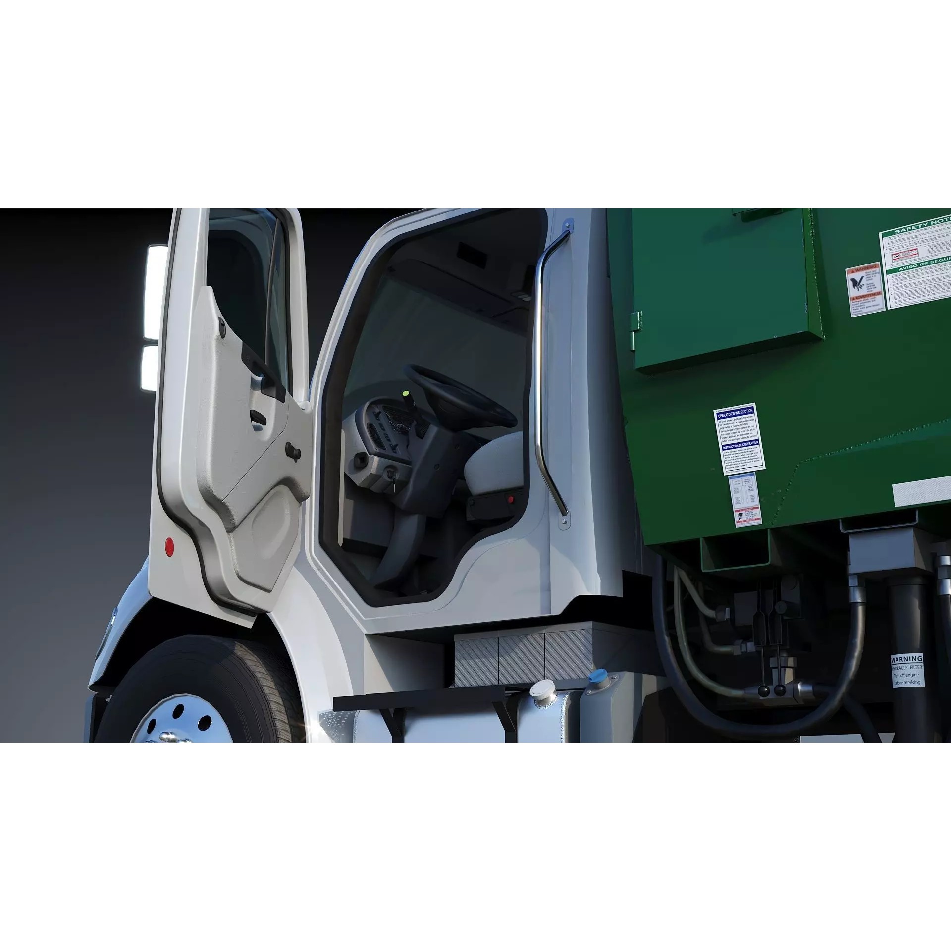 Freightliner M2 106 Garbage Truck - Low-Poly Game-Ready 3D Model - View 17