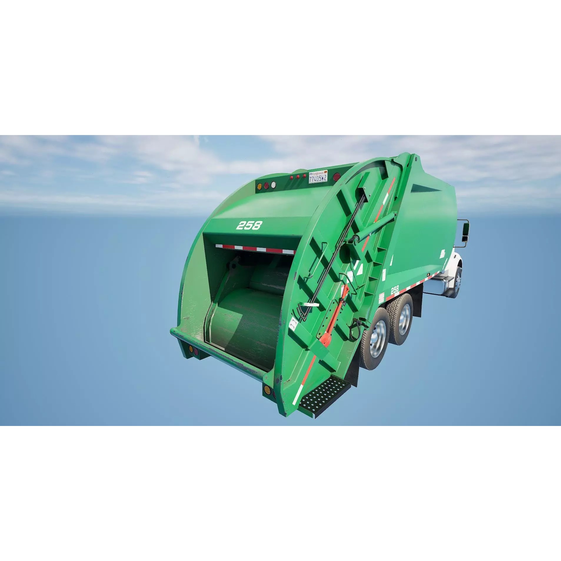 Freightliner M2 106 Garbage Truck - Low-Poly Game-Ready 3D Model - View 33