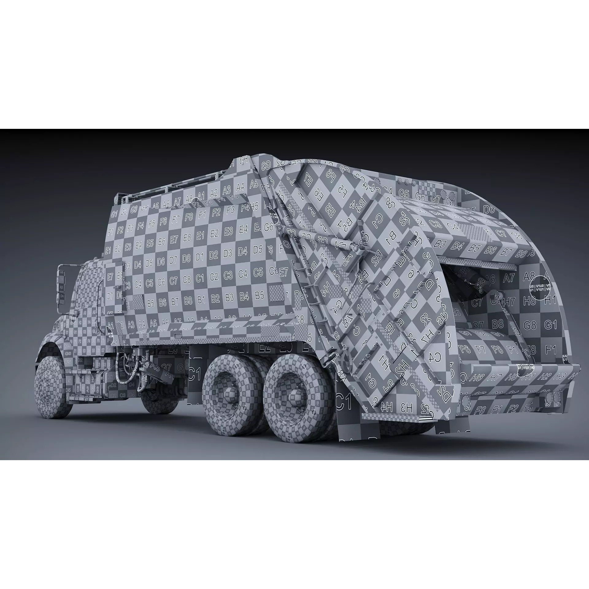 Freightliner M2 106 Garbage Truck - Low-Poly Game-Ready 3D Model - View 43