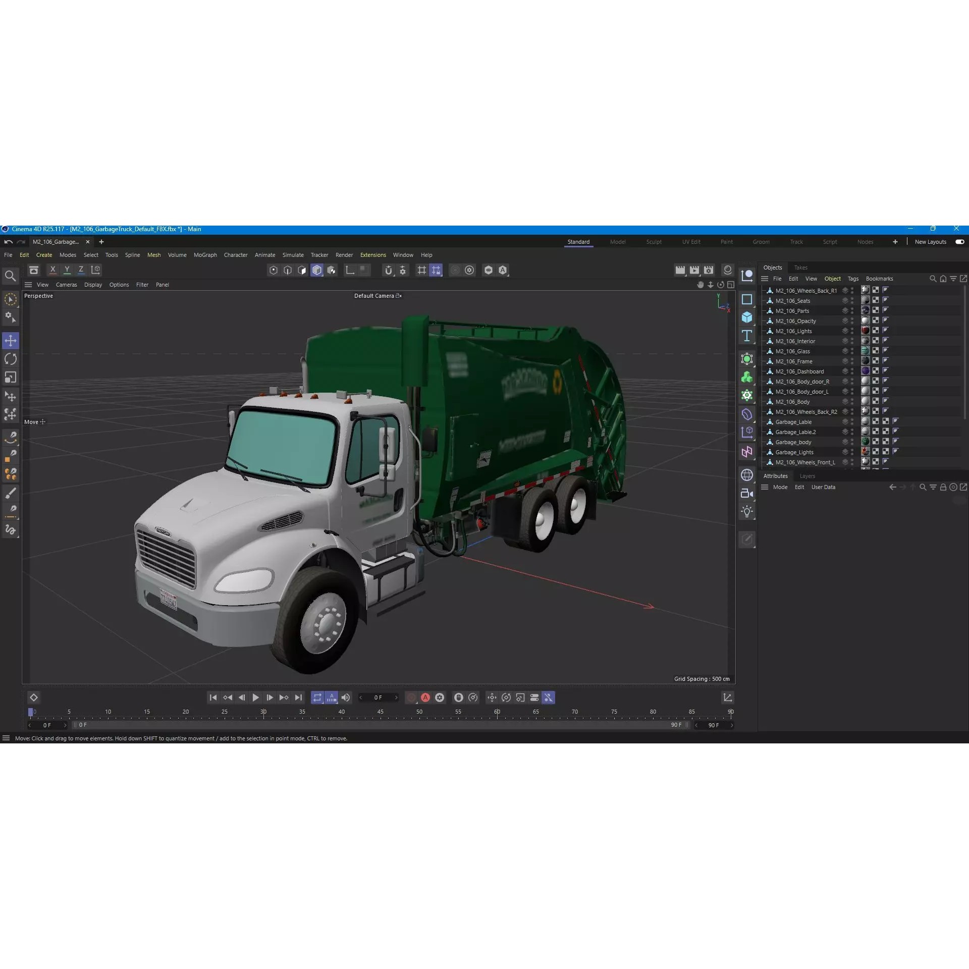 Freightliner M2 106 Garbage Truck - Low-Poly Game-Ready 3D Model - View 48