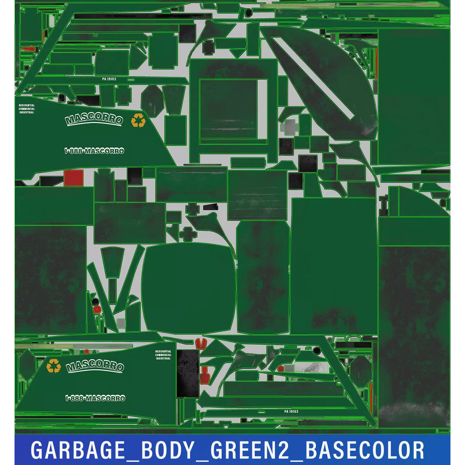 Freightliner M2 106 Garbage Truck - Low-Poly Game-Ready 3D Model - View 49