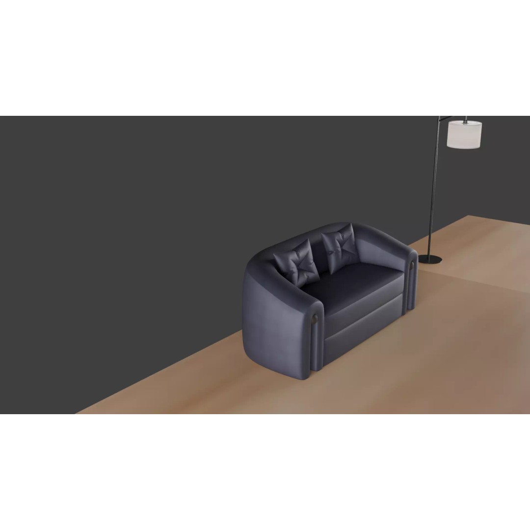 Luxury Sofa Set 3D Model – Modern Curved Fabric & Leather Furniture - View 20