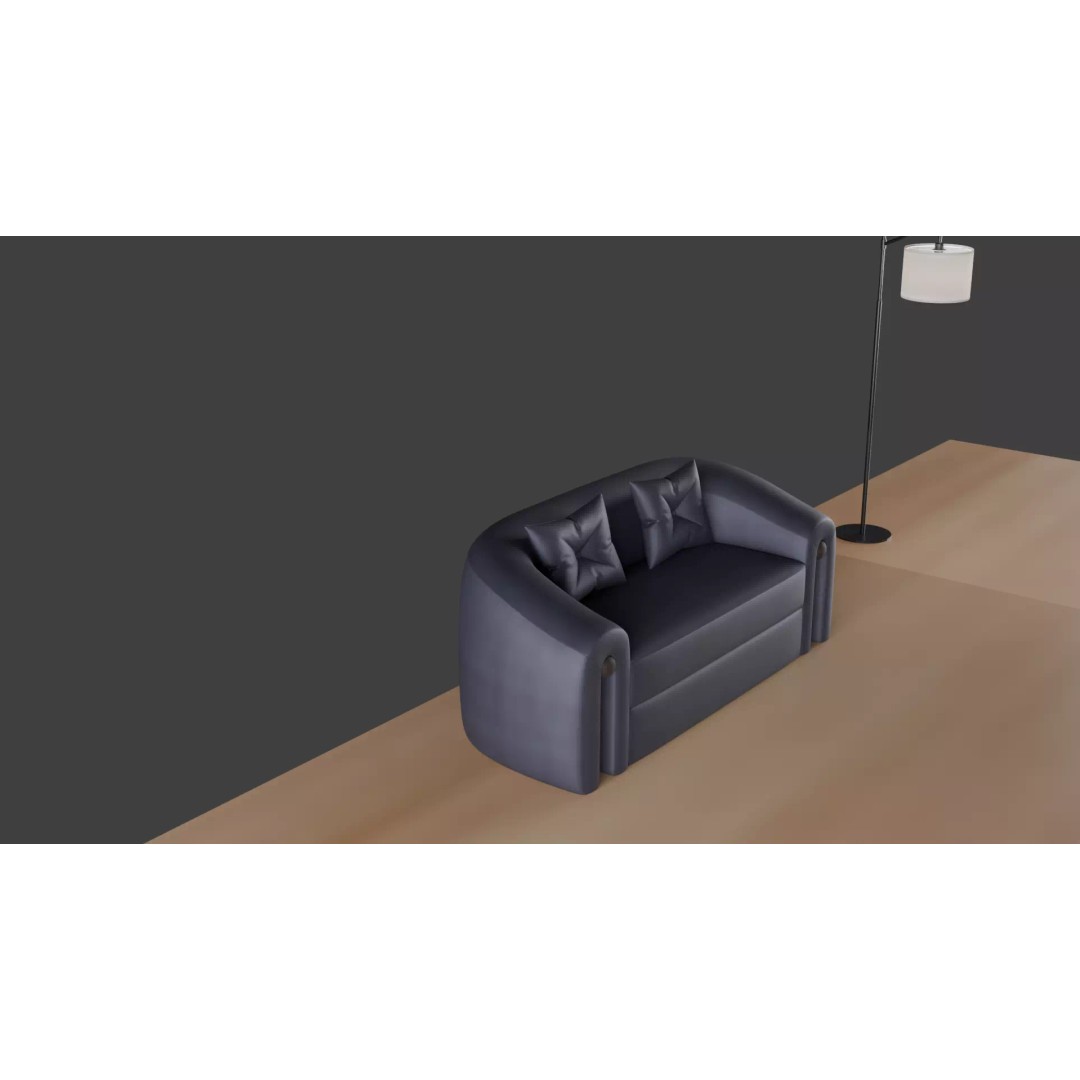 Luxury Sofa Set 3D Model – Modern Curved Fabric & Leather Furniture - View 21