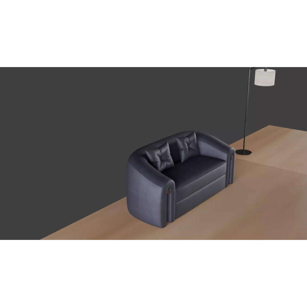 Luxury Sofa Set 3D Model – Modern Curved Fabric & Leather Furniture - View 22