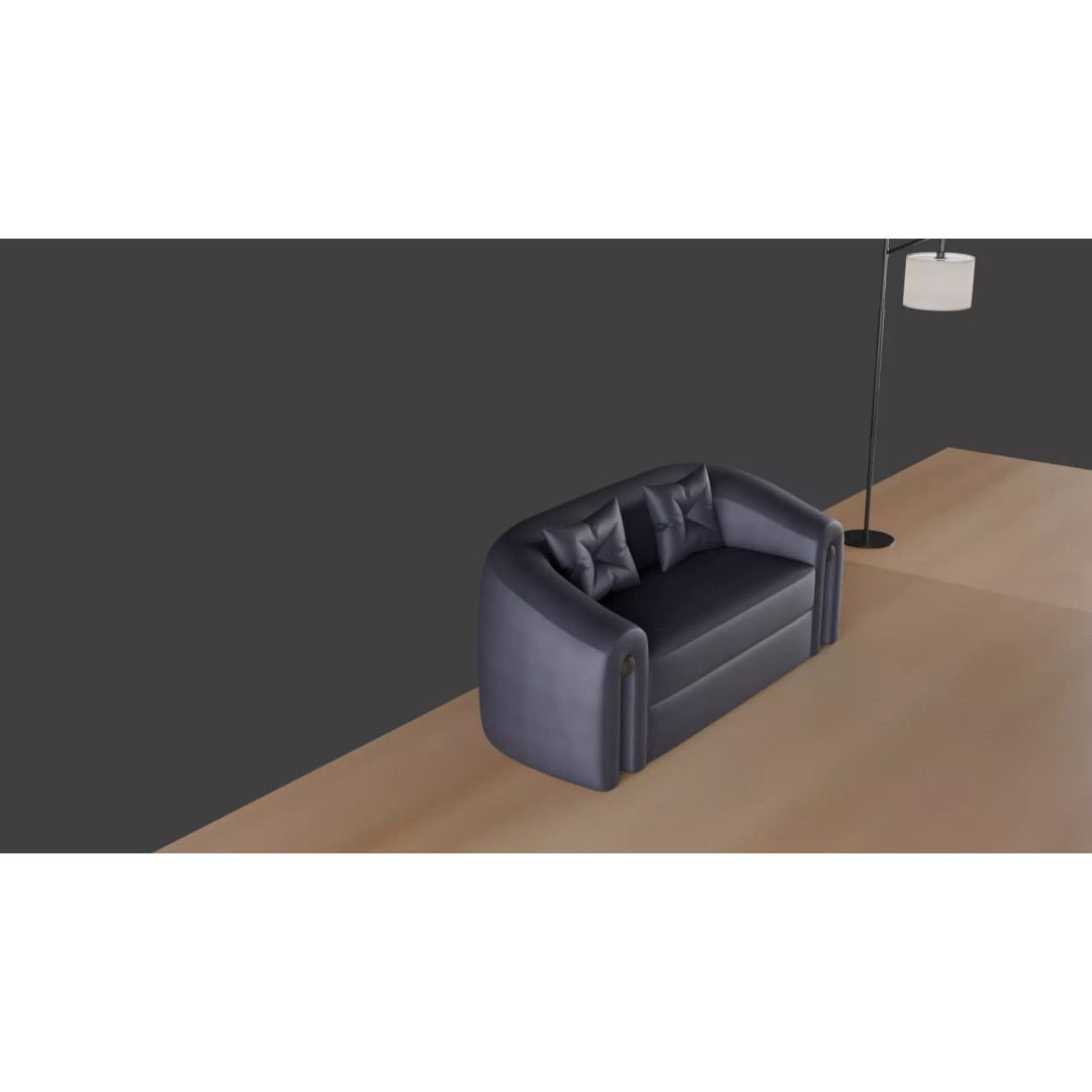Luxury Sofa Set 3D Model – Modern Curved Fabric & Leather Furniture - View 23