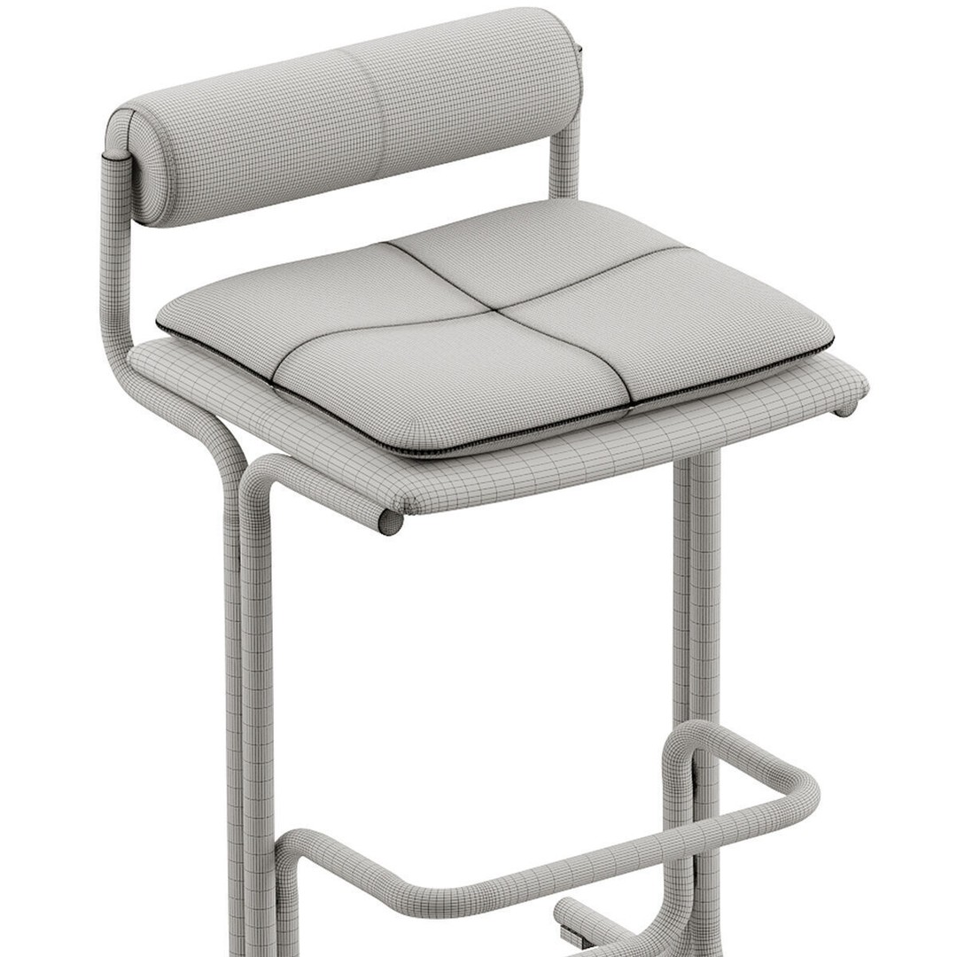 Bolster Bar Stool 3D Model – Contemporary Chair with PBR Textures
