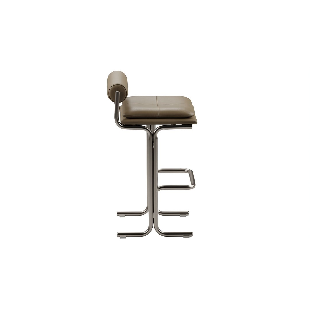 Bolster Bar Stool 3D Model – Contemporary Chair with PBR Textures - View 10