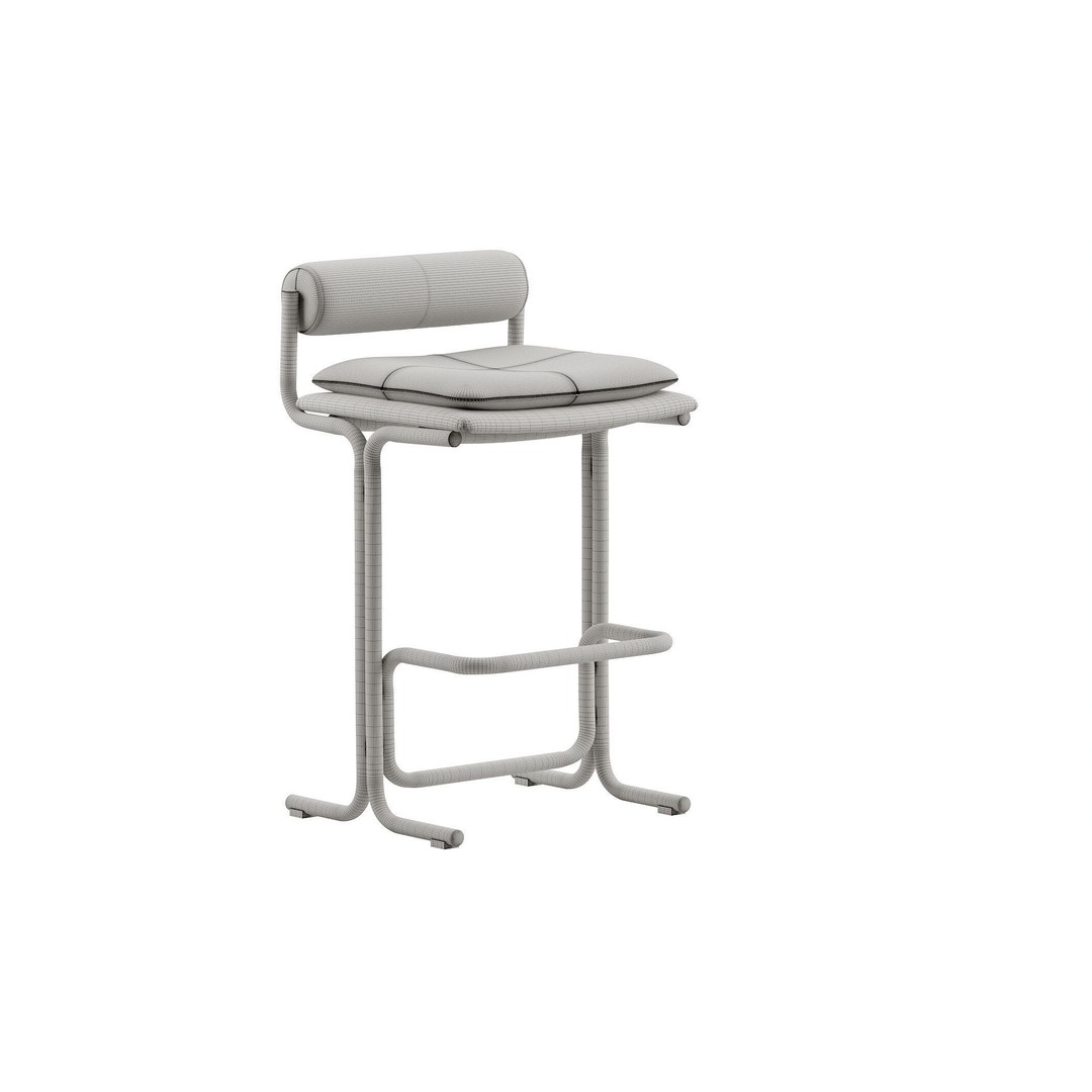 Bolster Bar Stool 3D Model – Contemporary Chair with PBR Textures - View 11