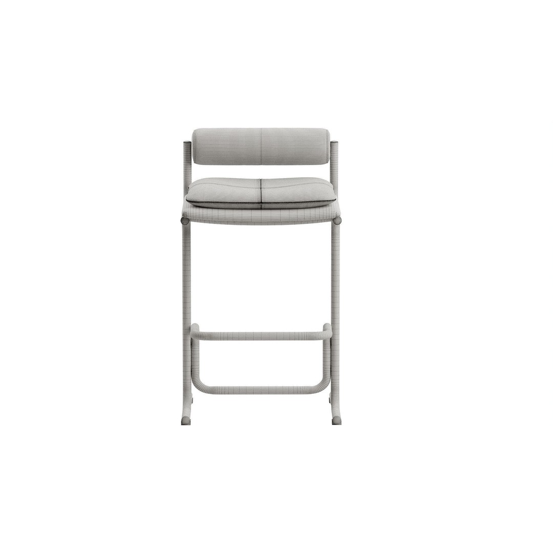 Bolster Bar Stool 3D Model – Contemporary Chair with PBR Textures - View 13