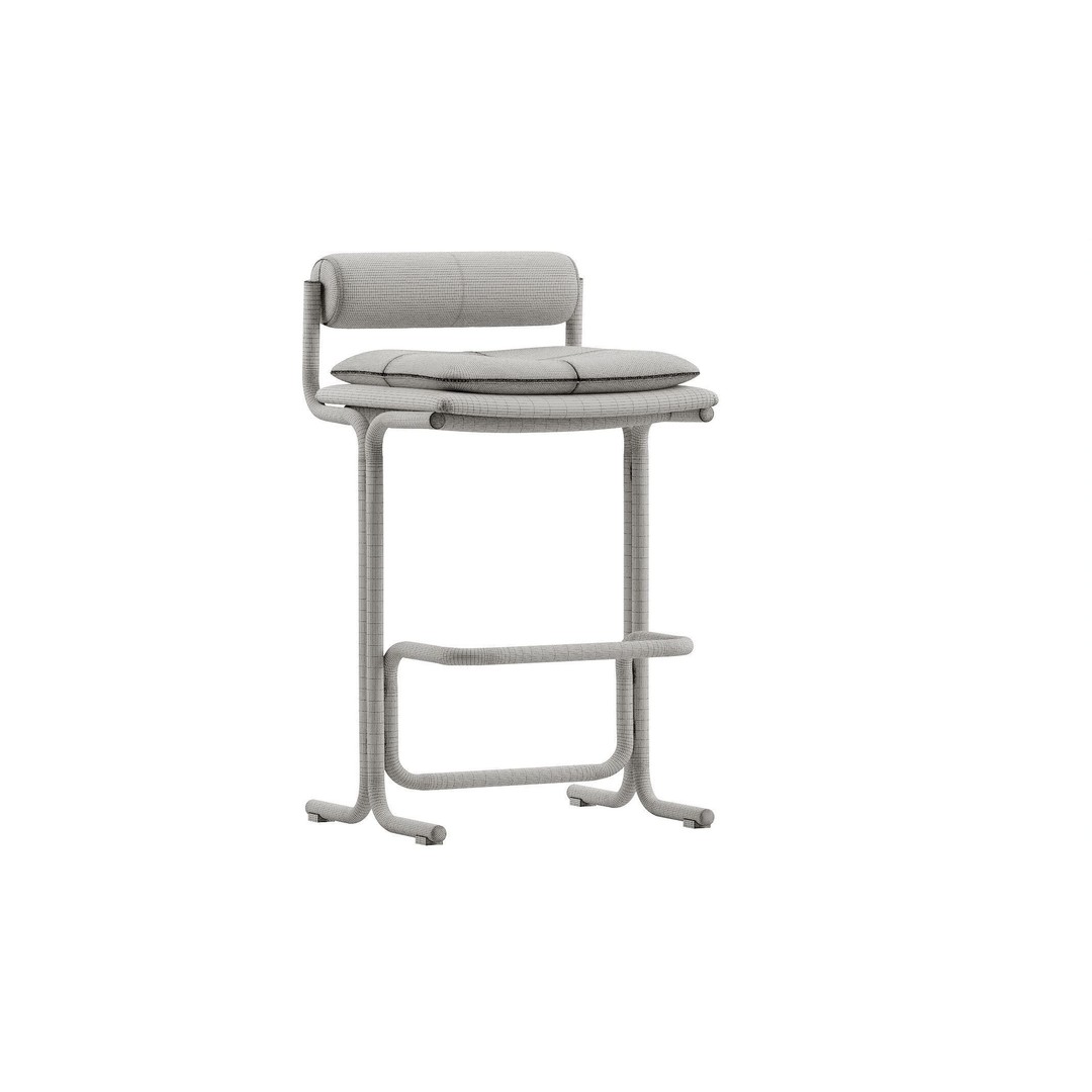 Bolster Bar Stool 3D Model – Contemporary Chair with PBR Textures - View 14