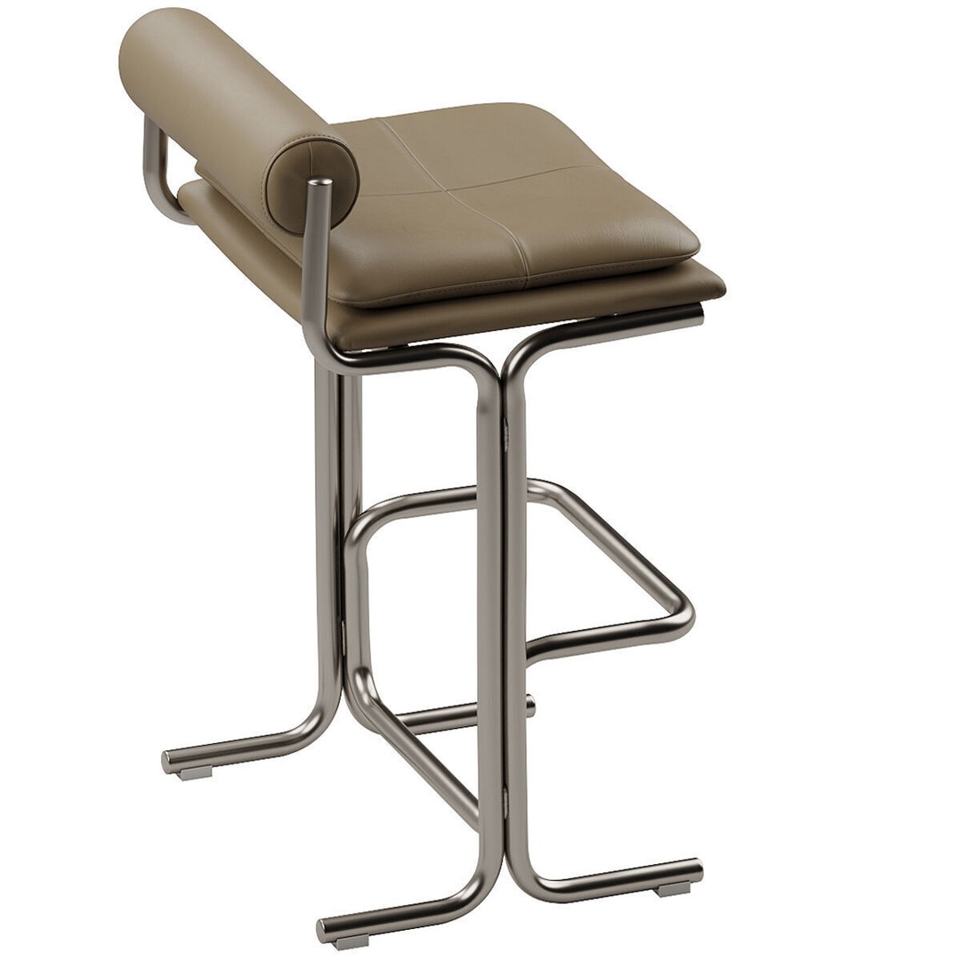 Bolster Bar Stool 3D Model – Contemporary Chair with PBR Textures - View 17