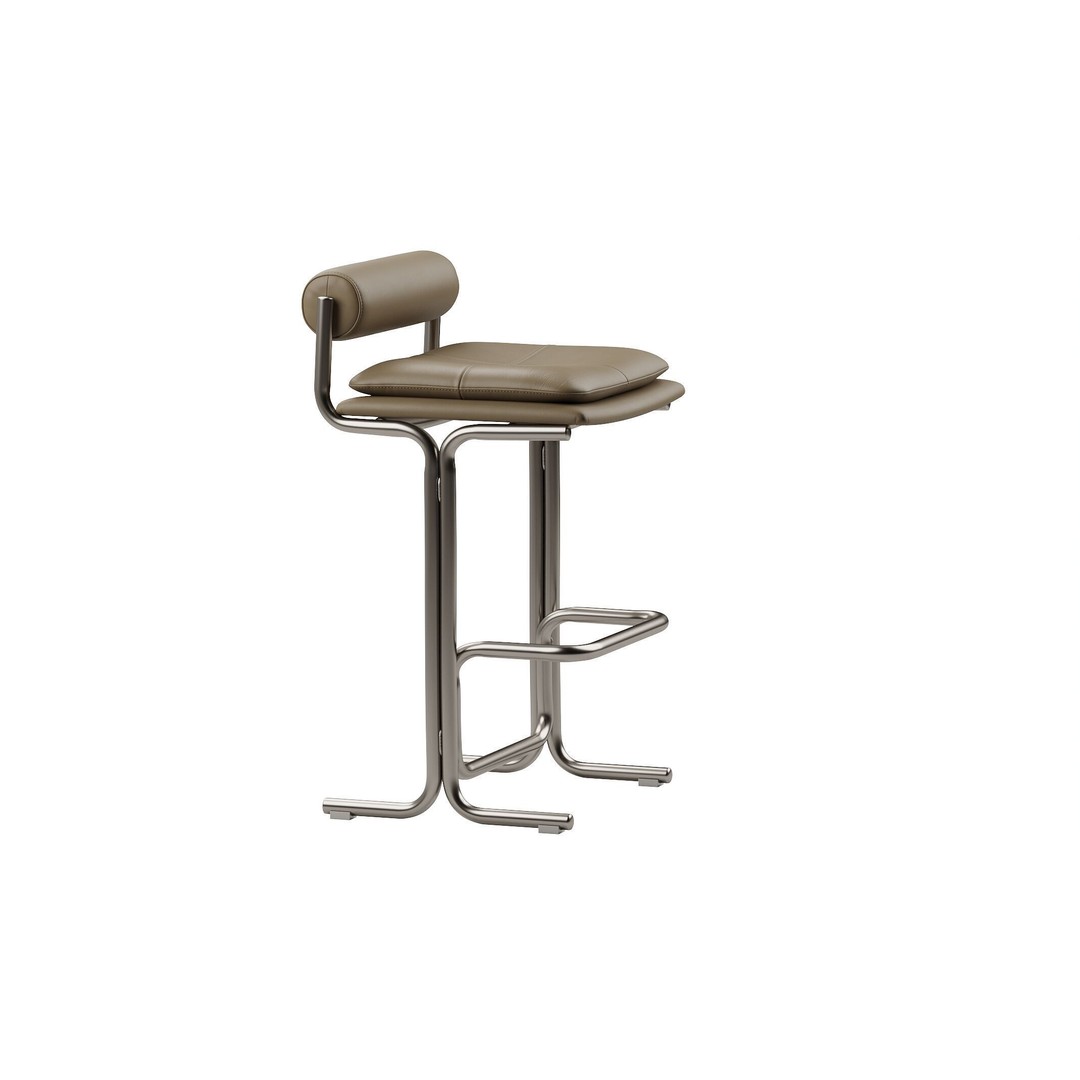 Bolster Bar Stool 3D Model – Contemporary Chair with PBR Textures - View 6