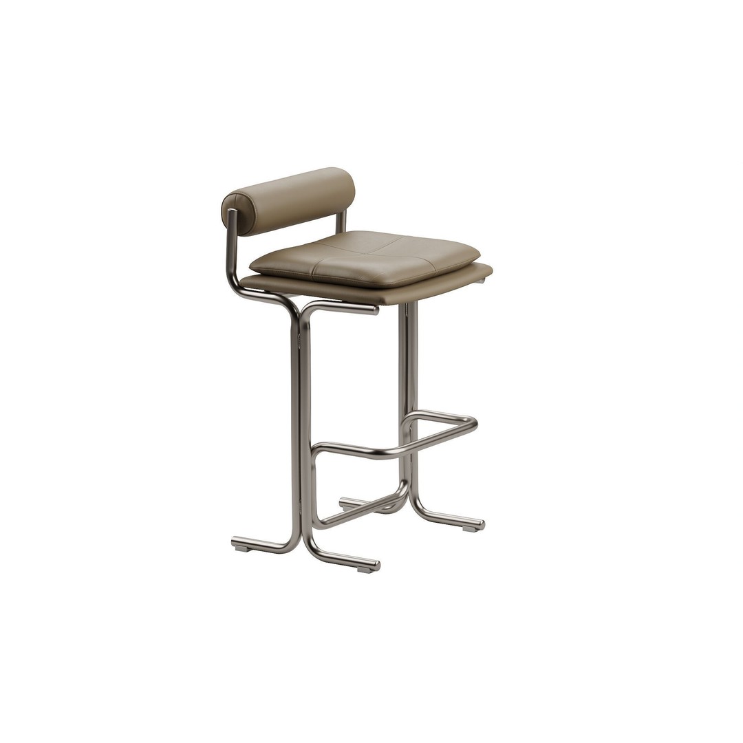 Bolster Bar Stool 3D Model – Contemporary Chair with PBR Textures - View 8