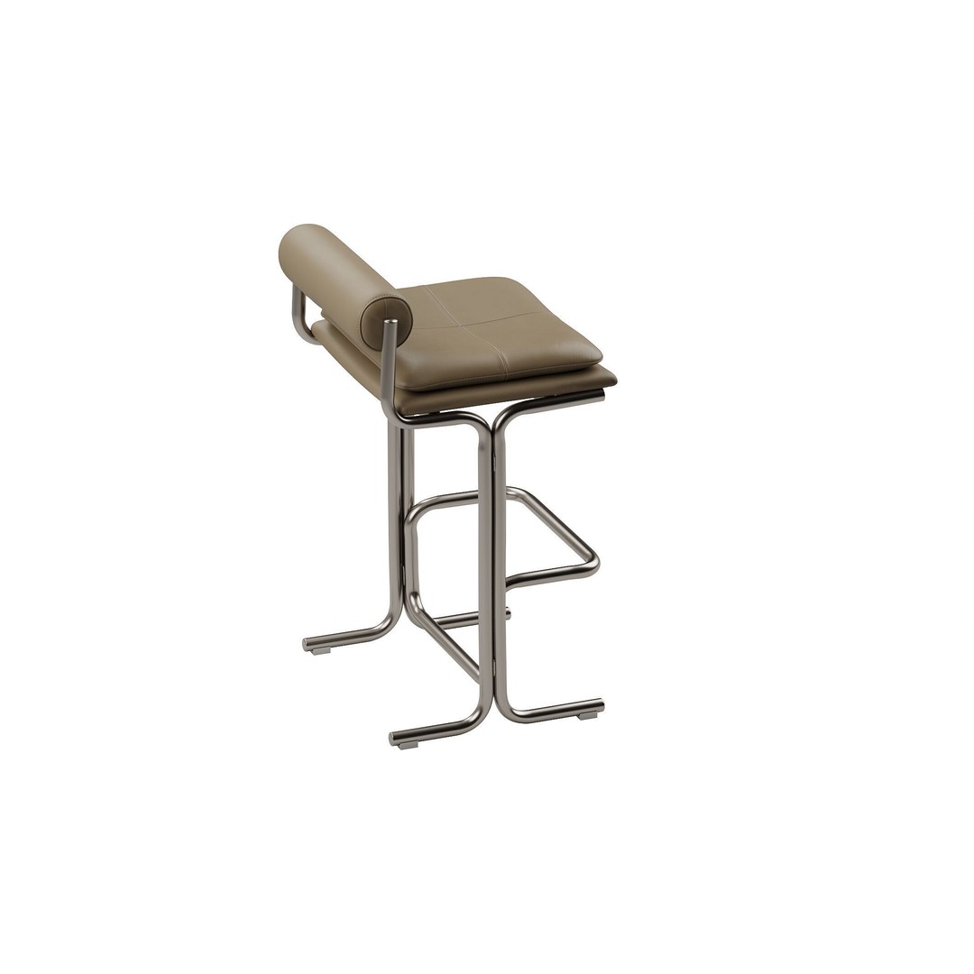 Bolster Bar Stool 3D Model – Contemporary Chair with PBR Textures - View 9