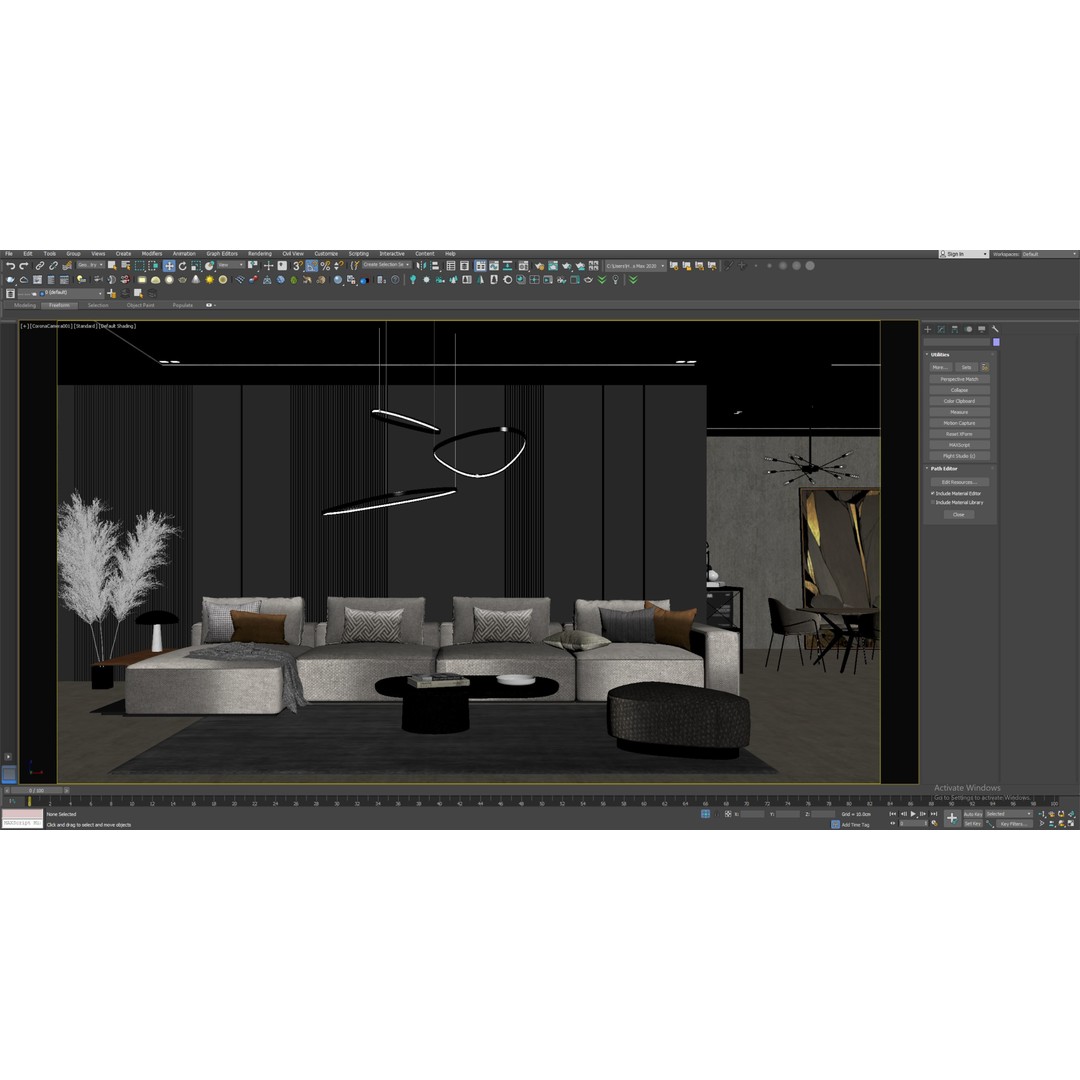 Interior Living Room Scene 3D Model – Modern Luxury Design, FBX, OBJ - View 10