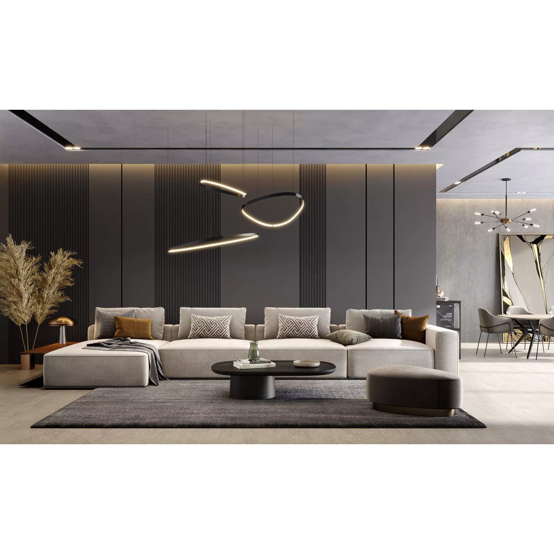 Interior Living Room Scene 3D Model – Modern Luxury Design, FBX, OBJ - View 2