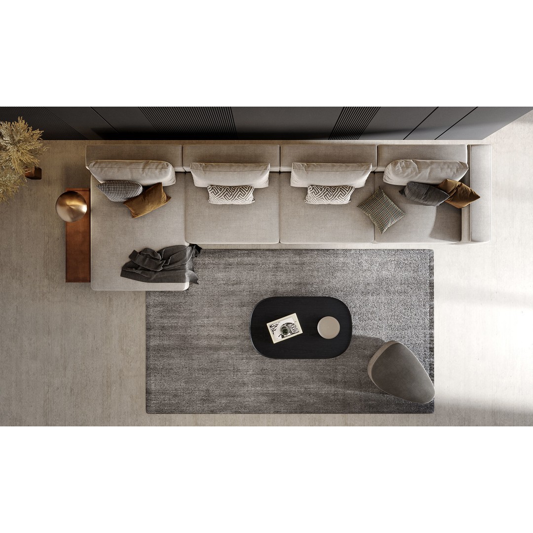 Interior Living Room Scene 3D Model – Modern Luxury Design, FBX, OBJ - View 4