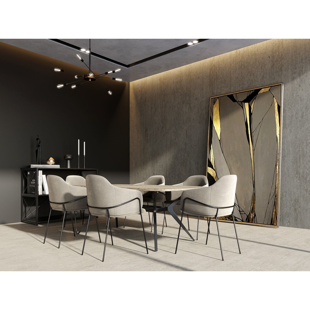 Interior Living Room Scene 3D Model – Modern Luxury Design, FBX, OBJ - View 5