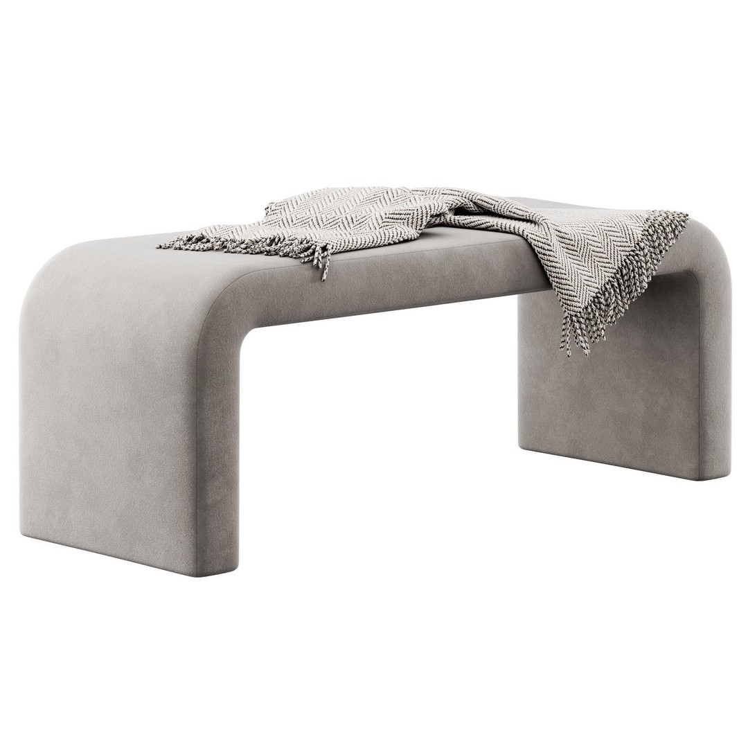 Waterfall Bench 3D Model – Modern Scandinavian Design, FBX - View 10
