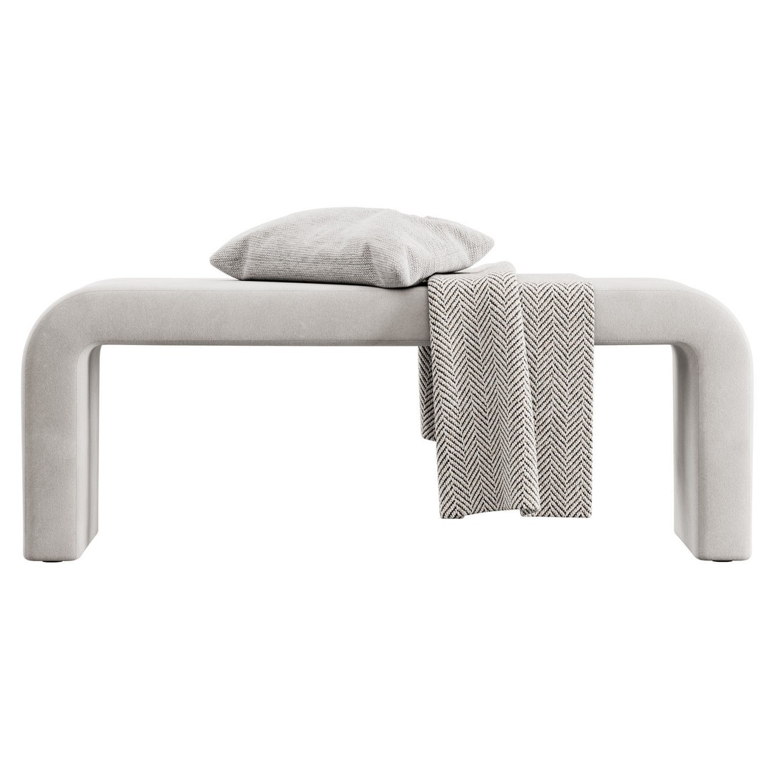 Waterfall Bench 3D Model – Modern Scandinavian Design, FBX - View 14