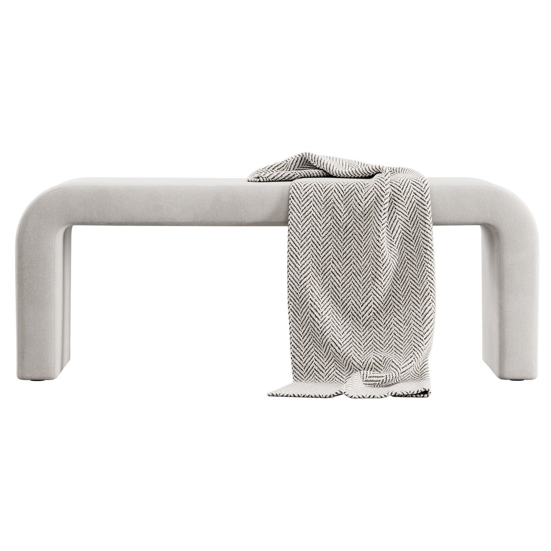 Waterfall Bench 3D Model – Modern Scandinavian Design, FBX - View 16