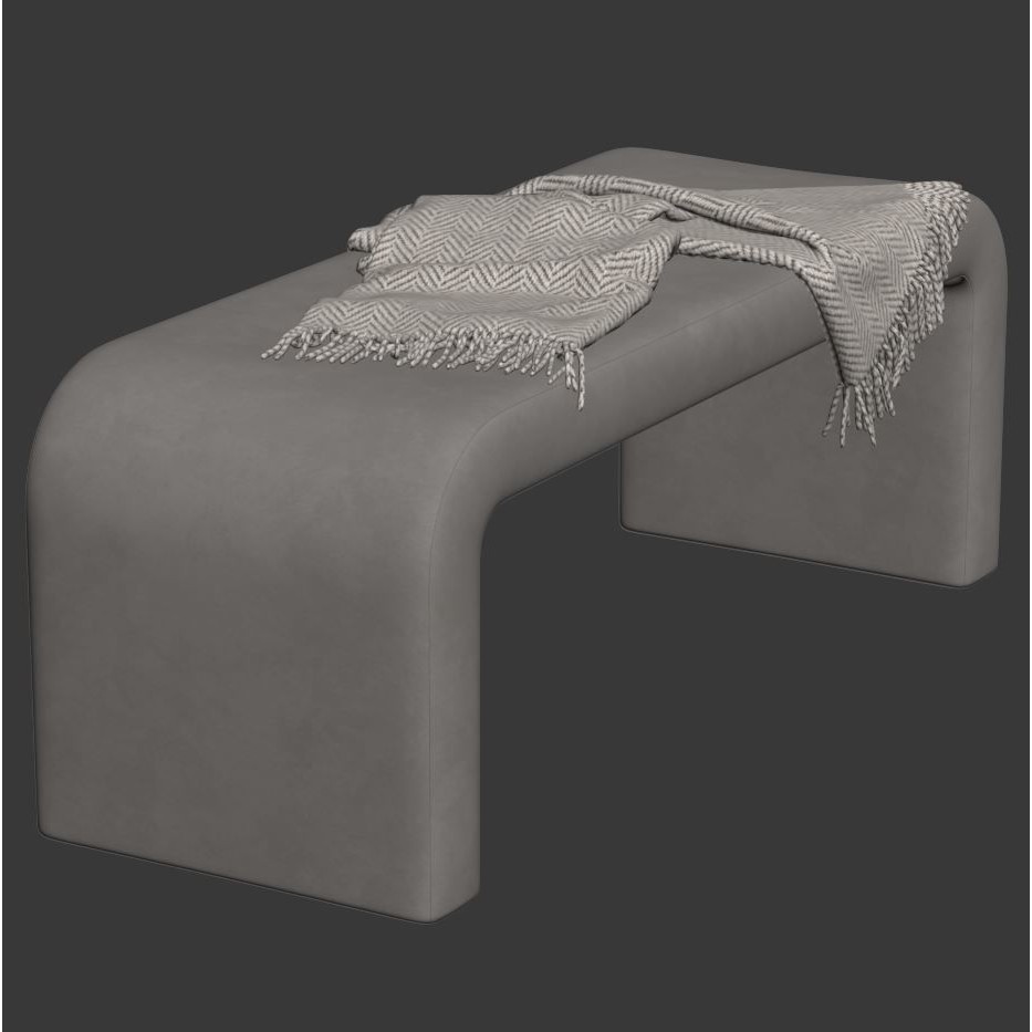 Waterfall Bench 3D Model – Modern Scandinavian Design, FBX - View 18