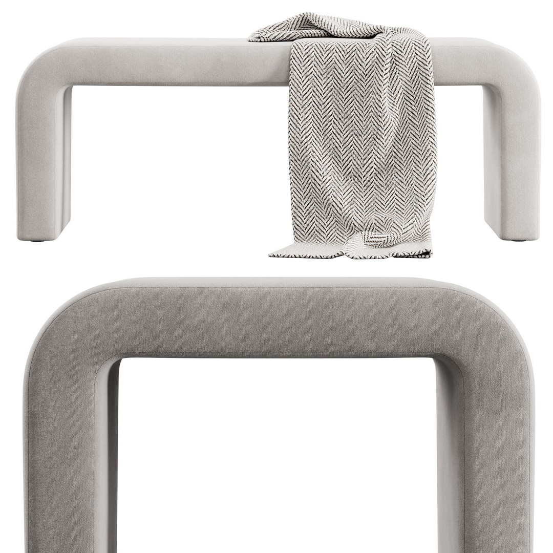 Waterfall Bench 3D Model – Modern Scandinavian Design, FBX - View 4