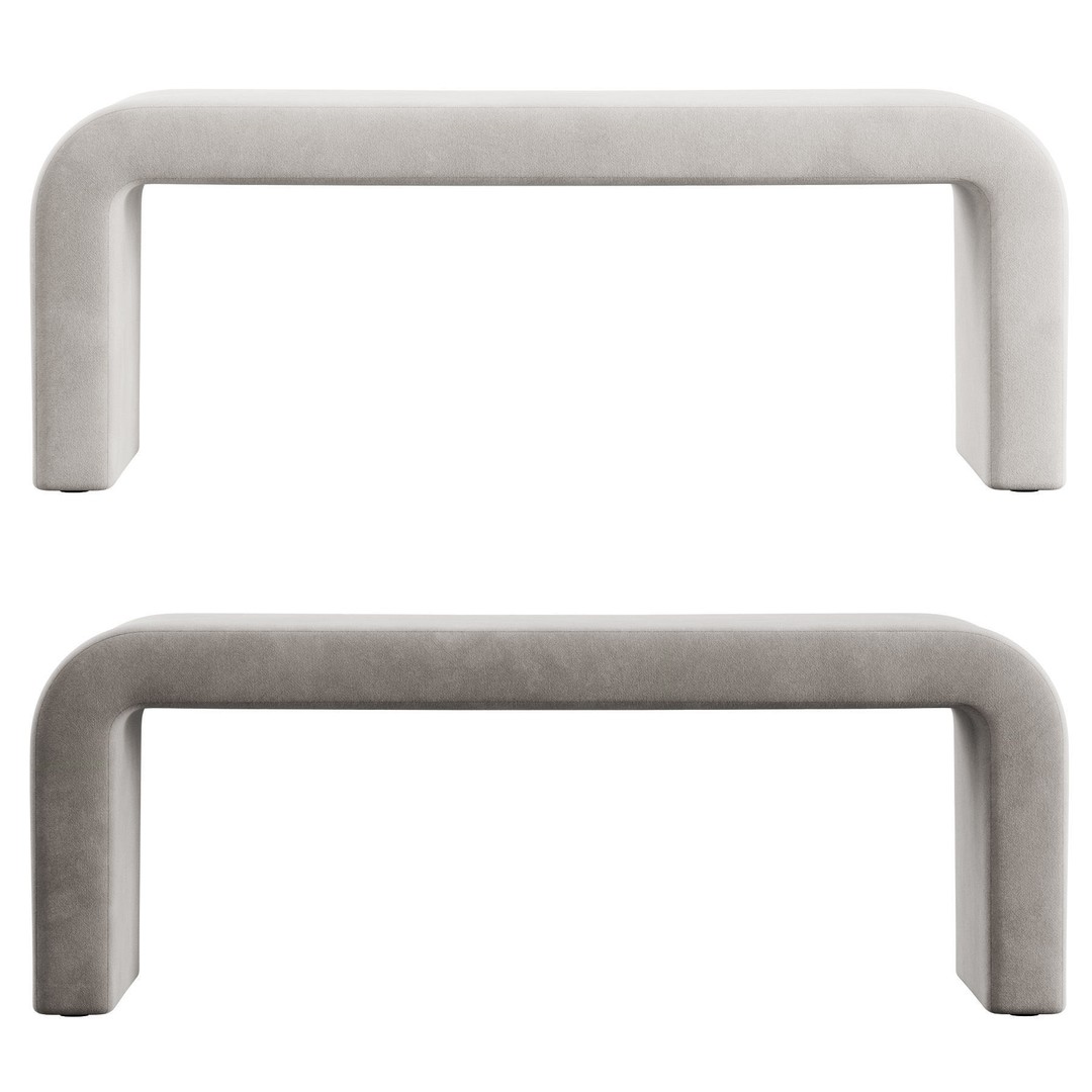 Waterfall Bench 3D Model – Modern Scandinavian Design, FBX - View 5