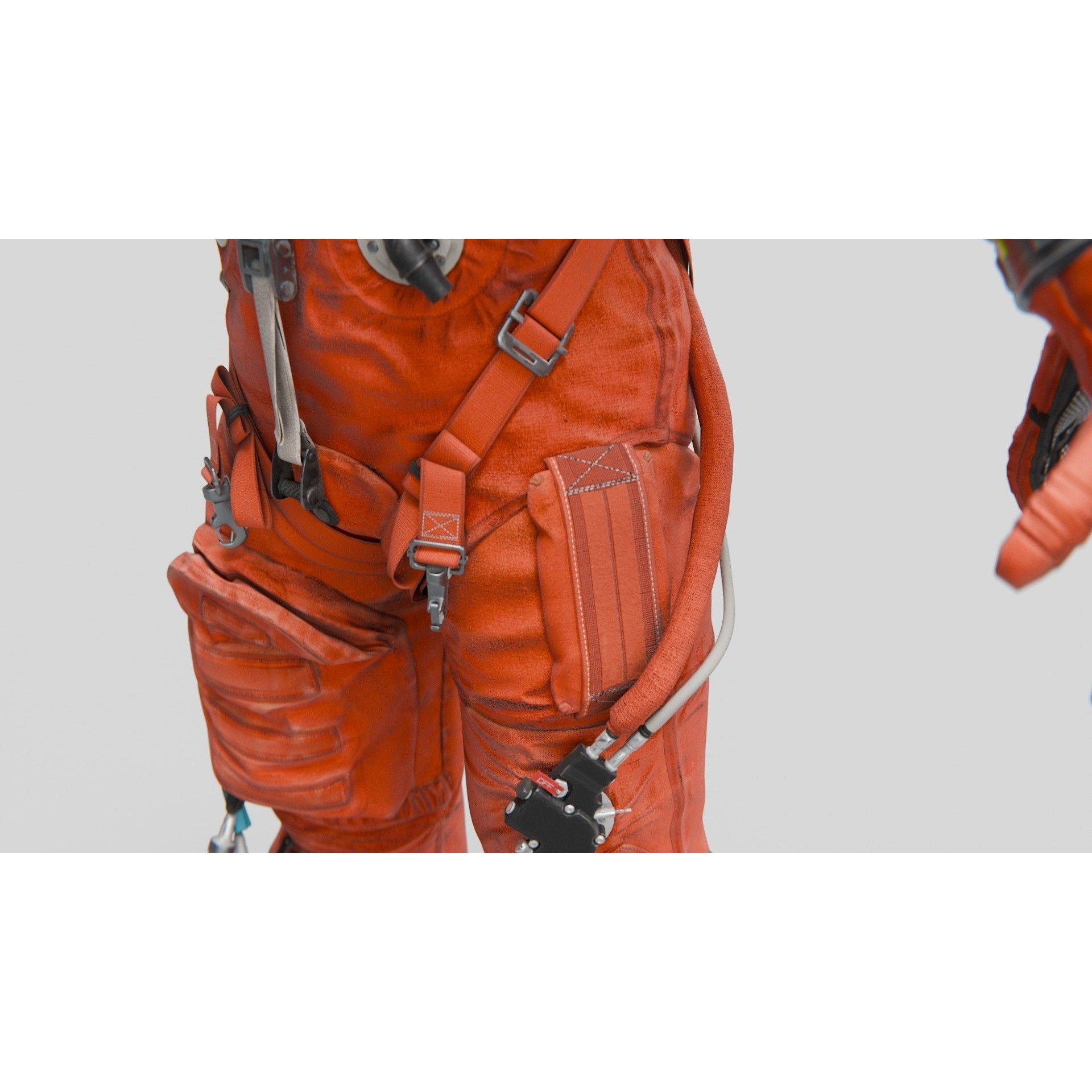 Orange ACES Spacesuit - Low-Poly Game-Ready 3D Model - View 10