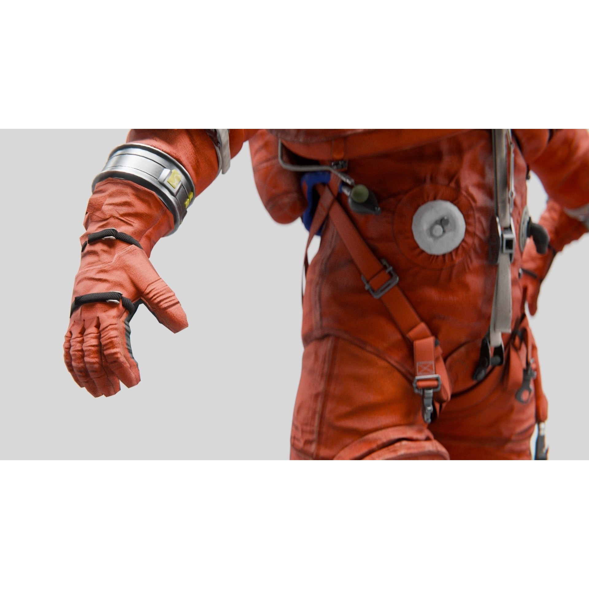 Orange ACES Spacesuit - Low-Poly Game-Ready 3D Model - View 11