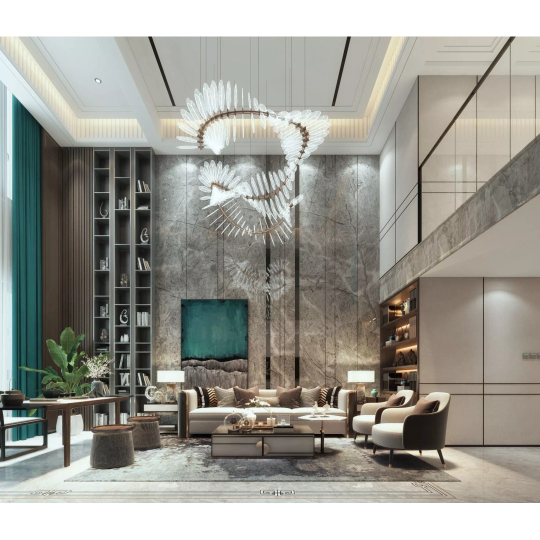 Modern Apartment Interior 3D Model – Complete Living Room Set, FBX - View 2