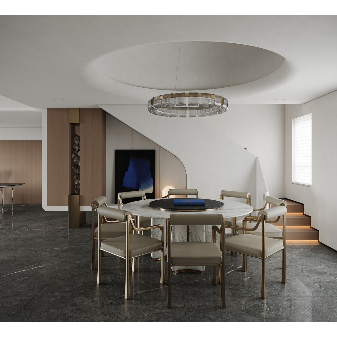 Modern Living Room 3D Model – Luxurious Interior Scene, FBX - View 5