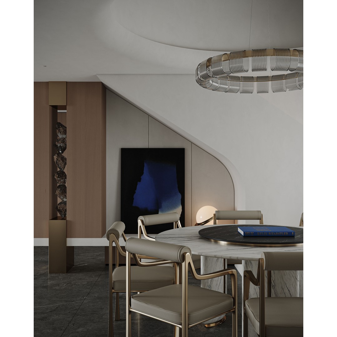 Modern Living Room 3D Model – Luxurious Interior Scene, FBX - View 9