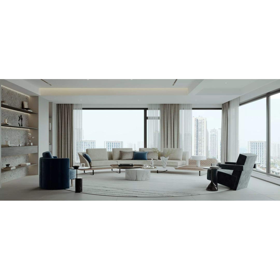 Modern Living Room 3D Model – Luxurious Interior Scene, FBX & OBJ - View 2