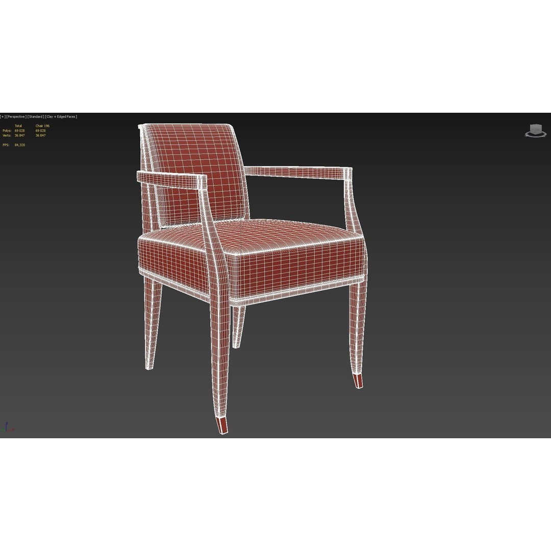 Chair 196 3D Model – Classic Wooden Design, PBR Textures, FBX - View 18