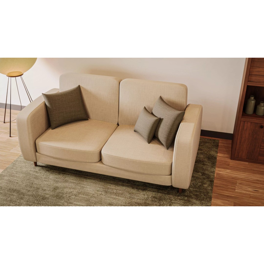 Modern Living Room 3D Model – Contemporary Archviz Scene, FBX - View 3