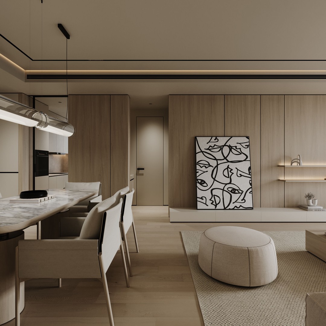 Apartment Interior Scene 3D Model – Realistic Textured Interior, Corona Renderer - View 3