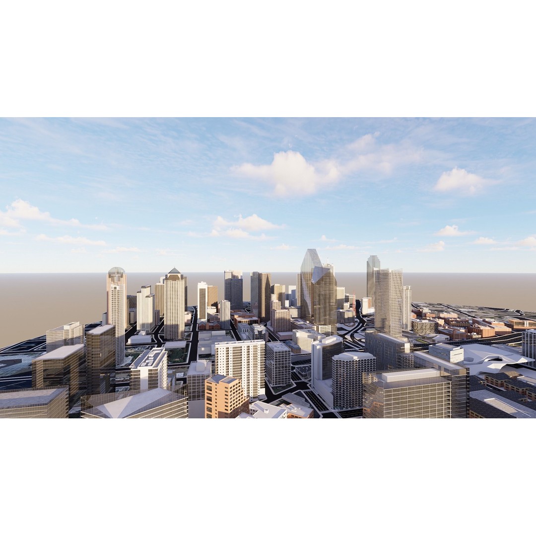 Dallas 3D Model – High Poly Cityscape Asset, FBX & OBJ - View 10
