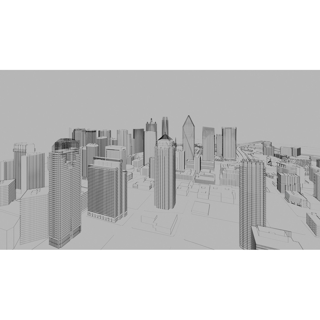 Dallas 3D Model – High Poly Cityscape Asset, FBX & OBJ - View 12