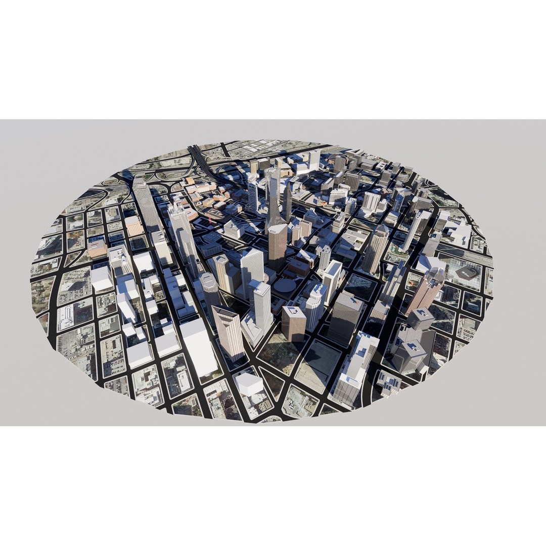 Dallas 3D Model – High Poly Cityscape Asset, FBX & OBJ - View 3